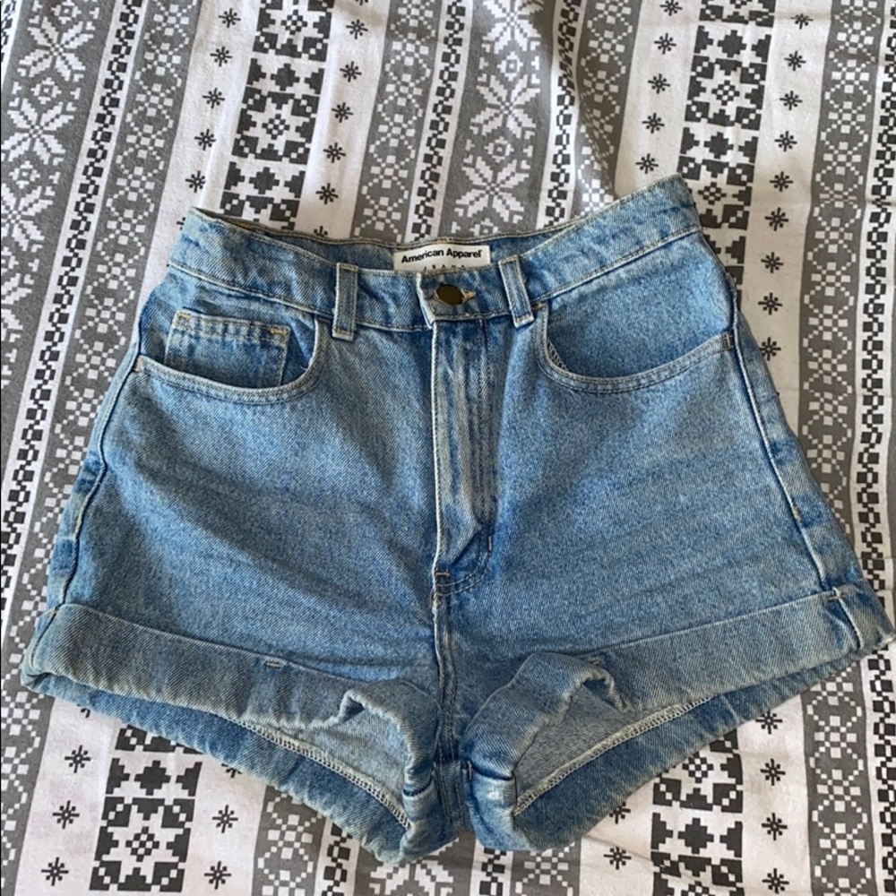 Light blue high waisted Jean shorts